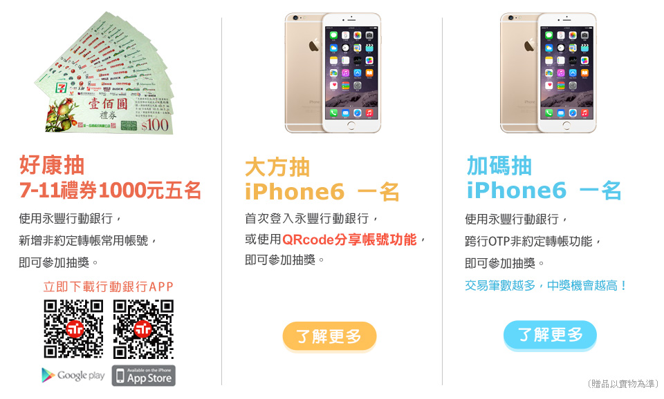 好康抽7-11禮券1000元五名 大方抽iPhone6 一名 加碼抽iPhone6 一名